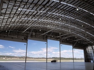 The Hangar at Canberra Airport features roofing and walling made from COLORBOND® steel